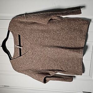Free people XS heathered brown sweater, 3/4 sleeve